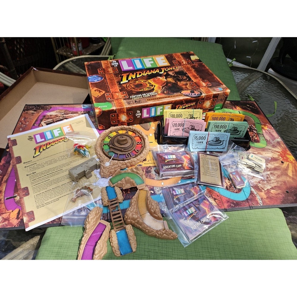 INDIANA JONES Game of Life Board Game 2008 by Milton Bradley - COMPLETE